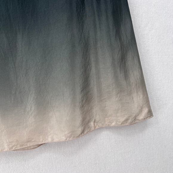 VIVIANA UCHITEL Sleeveless Silk Dress Small Gray Ombre Dip Dye Tuni Shift Cowl - Picture 13 of 16